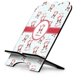 Santa Clause Making Snow Angels Stylized Tablet Stand w/ Name or Text