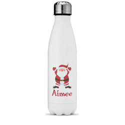 Santa Clause Making Snow Angels Water Bottle - 17 oz. - Stainless Steel - Full Color Printing (Personalized)