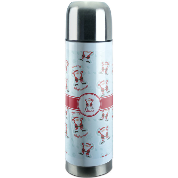 Custom Santa Clause Making Snow Angels Stainless Steel Thermos (Personalized)