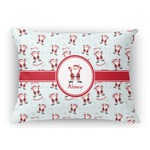 Santa Clause Making Snow Angels Rectangular Throw Pillow Case (Personalized)