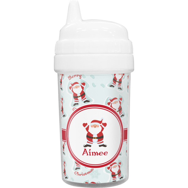 Custom Santa Clause Making Snow Angels Sippy Cup (Personalized)