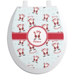 Santa Clause Making Snow Angels Toilet Seat Decal (Personalized)