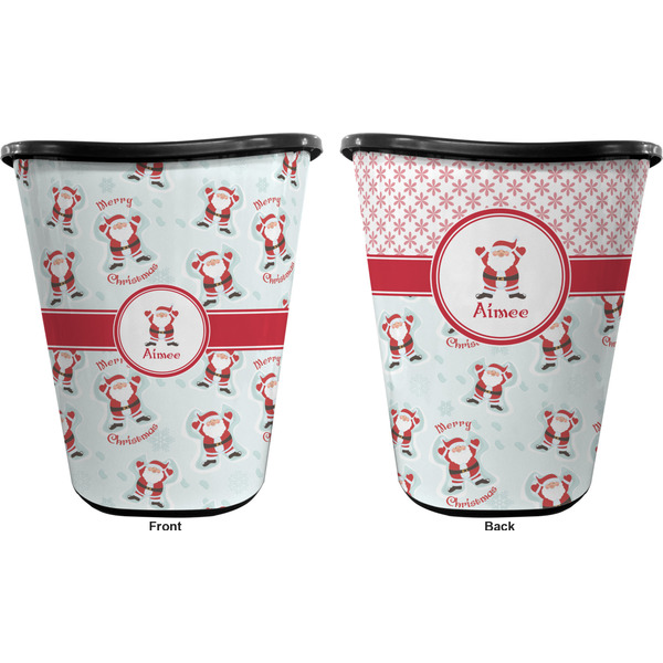 Santa Claus Trash Can Black - Front and Back - Apvl