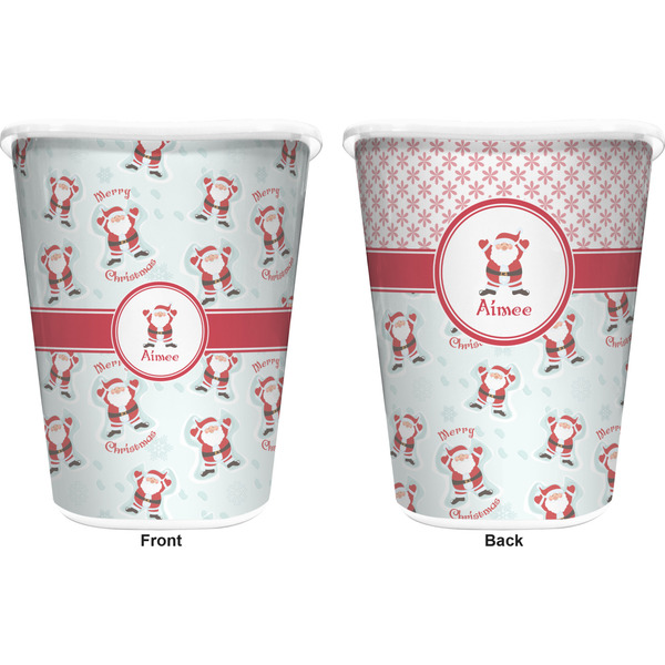 Santa Claus Trash Can White - Front and Back - Apvl