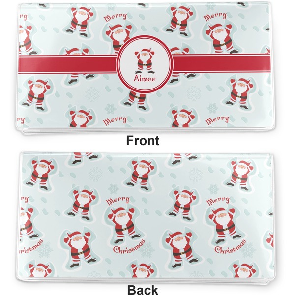 Santa Claus Vinyl Check Book Cover - Front and Back