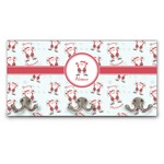 Santa Clause Making Snow Angels Wall Mounted Coat Rack w/ Name or Text