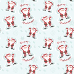 Santa Clause Making Snow Angels Wallpaper & Surface Covering (Water Activated 24"x 24" Sample)