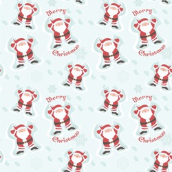 Santa Clause Making Snow Angels Wallpaper & Surface Covering (Water Activated 24"x 24" Sample)