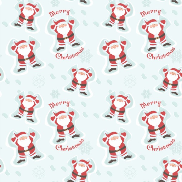 Custom Santa Clause Making Snow Angels Wallpaper & Surface Covering (Water Activated 24"x 24" Sample)