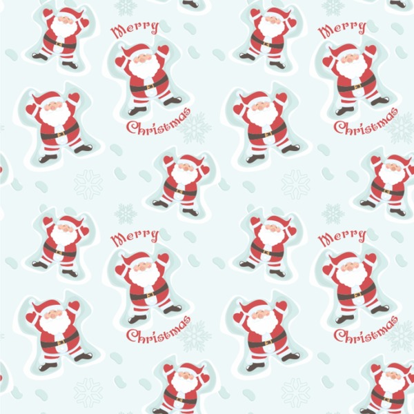Custom Santa Clause Making Snow Angels Wallpaper & Surface Covering (Water Activated 24"x 24" Sample)