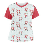 Santa Clause Making Snow Angels Women's Crew T-Shirt - X Large