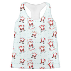 Santa Clause Making Snow Angels Womens Racerback Tank Top