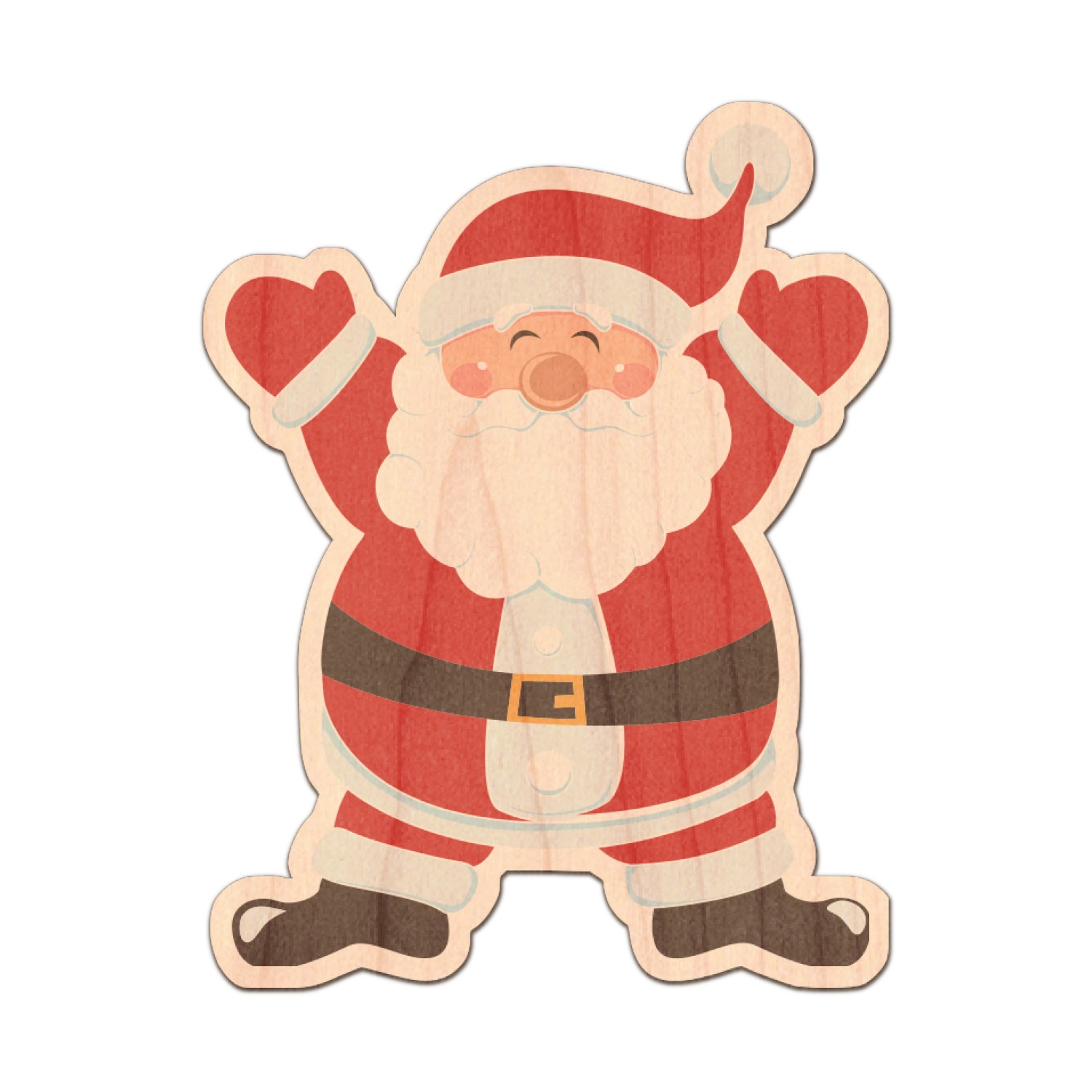 Santa claus genuine maple or cherry wood sticker personalized Santa claus genuine maple or cherry wood sticker personalized