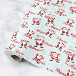Santa Clause Making Snow Angels Wrapping Paper Roll - Medium (Personalized)