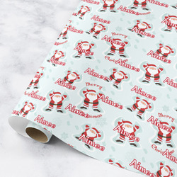 Santa Clause Making Snow Angels Wrapping Paper Roll - Small (Personalized)