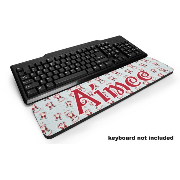 Custom Santa Clause Making Snow Angels Keyboard Wrist Rest (Personalized)