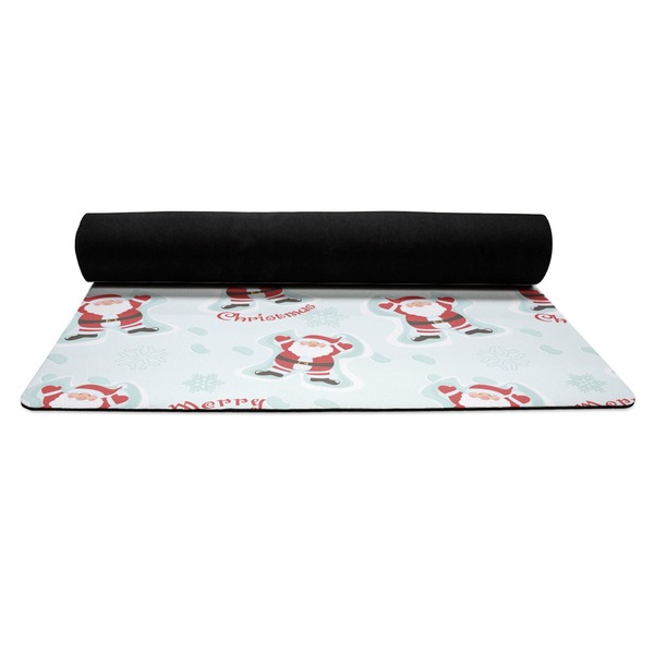 Santa Claus Yoga Mat Rolled up Black Rubber Backing