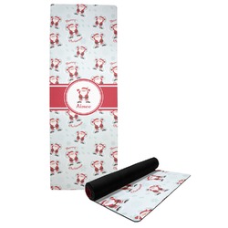 Santa Clause Making Snow Angels Yoga Mat w/ Name or Text