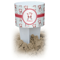 Santa Clause Making Snow Angels Beach Spiker Drink Holder (Personalized)