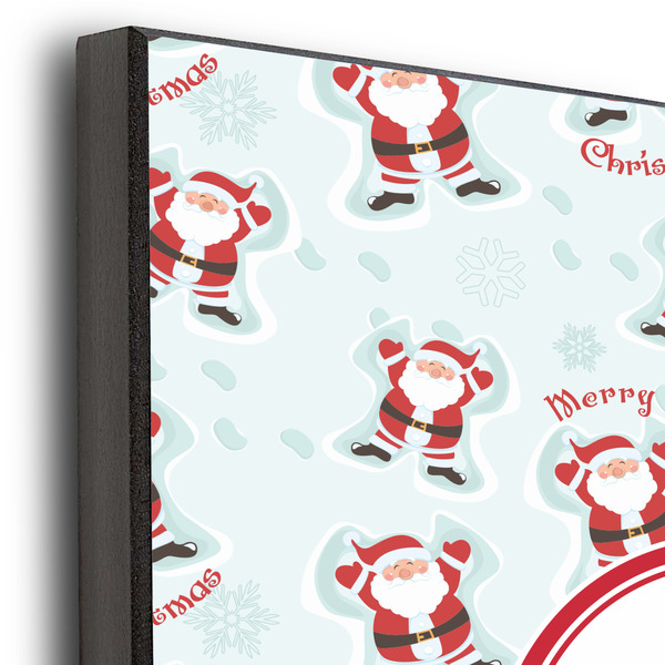 Santa Clause Making Snow Angels 11x14 Wood Print - Closeup