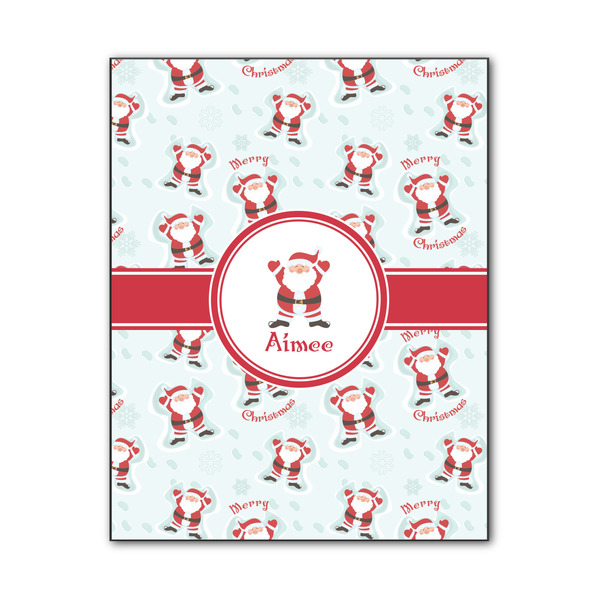 Custom Santa Clause Making Snow Angels Wood Print - 11x14 (Personalized)