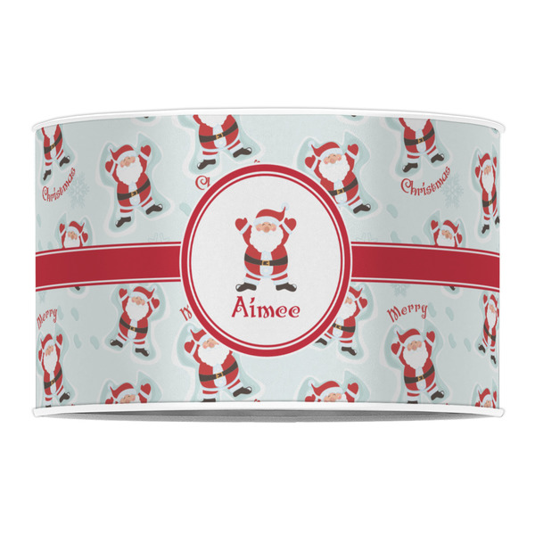 Santa Clause Making Snow Angels 12" Drum Lampshade - FRONT (Poly Film)