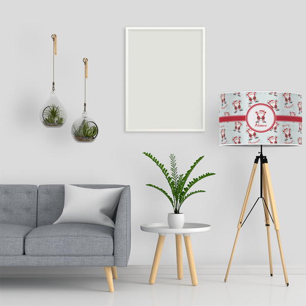 Santa Clause Making Snow Angels 12" Drum Lampshade - LIFESTYLE