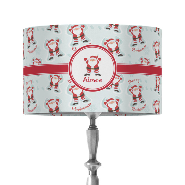 Santa Clause Making Snow Angels 12" Drum Lampshade - ON STAND (Fabric)
