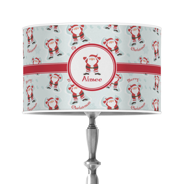 Custom Santa Clause Making Snow Angels 12" Drum Lamp Shade - Poly-film (Personalized)