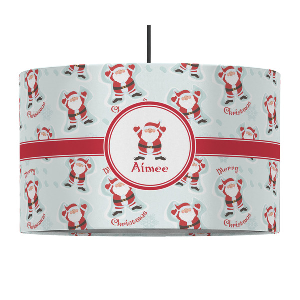 Santa Clause Making Snow Angels 12" Drum Lampshade - PENDANT (Fabric)