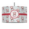 Santa Clause Making Snow Angels 12" Drum Pendant Lamp - Fabric (Personalized)