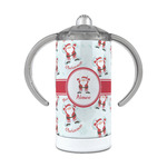 Santa Clause Making Snow Angels 12 oz Stainless Steel Sippy Cup (Personalized)