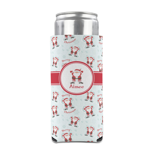 Santa Clause Making Snow Angels 12oz Tall Can Sleeve - FRONT (on can)