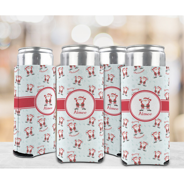 Santa Clause Making Snow Angels 12oz Tall Can Sleeve - Set of 4 - LIFESTYLE