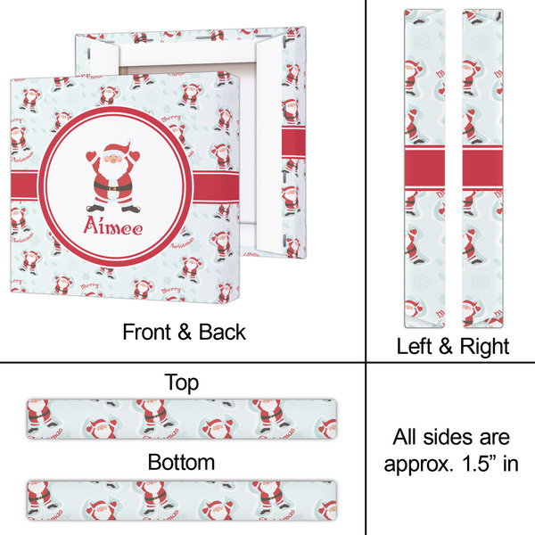 Santa Clause Making Snow Angels 12x12 - Canvas Print - Approval