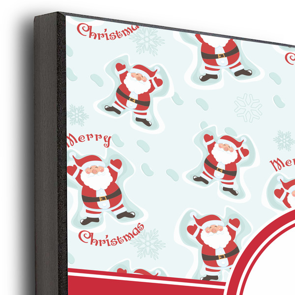 Santa Clause Making Snow Angels 12x12 Wood Print - Closeup