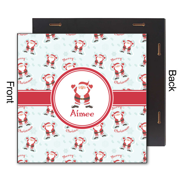 Santa Clause Making Snow Angels 12x12 Wood Print - Front & Back View