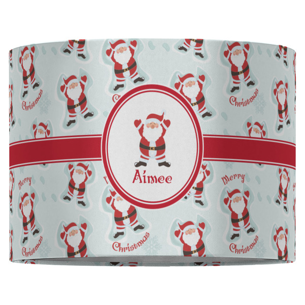 Santa Clause Making Snow Angels 16" Drum Lampshade - FRONT (Fabric)