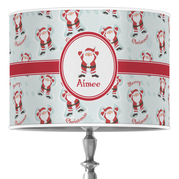 Custom Santa Clause Making Snow Angels 16" Drum Lamp Shade - Poly-film (Personalized)