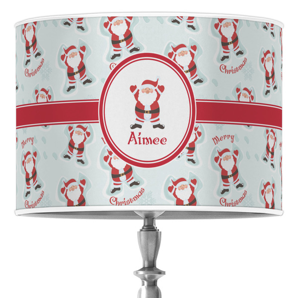 Custom Santa Clause Making Snow Angels Drum Lamp Shade (Personalized)