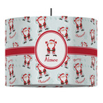 Santa Clause Making Snow Angels 16" Drum Pendant Lamp - Fabric (Personalized)