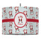 Santa Clause Making Snow Angels 16" Drum Pendant Lamp - Fabric (Personalized)