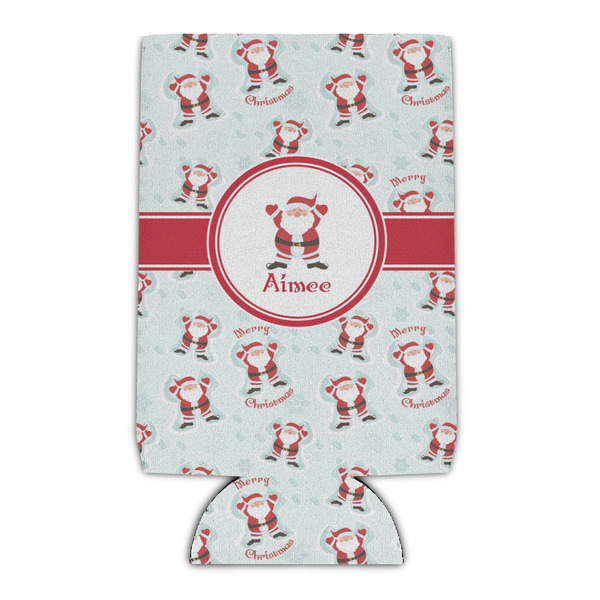 Custom Santa Clause Making Snow Angels Can Cooler (Personalized)