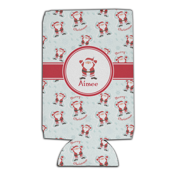 Santa Clause Making Snow Angels 16oz Can Sleeve - Set of 4 - FRONT