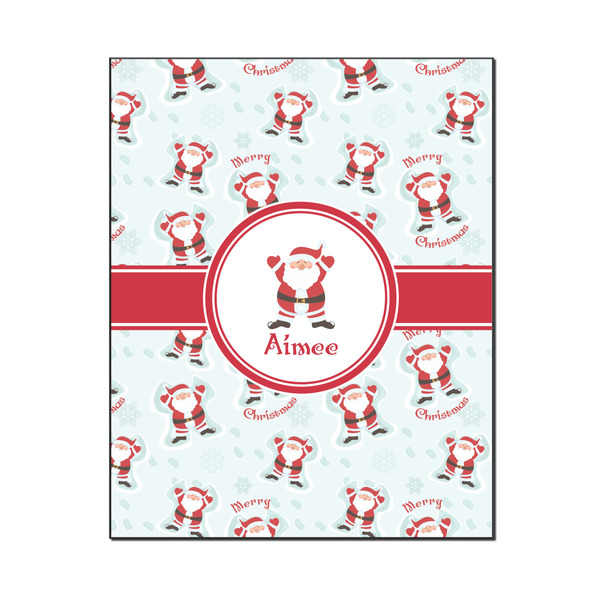 Custom Santa Clause Making Snow Angels Wood Print - 16x20 (Personalized)