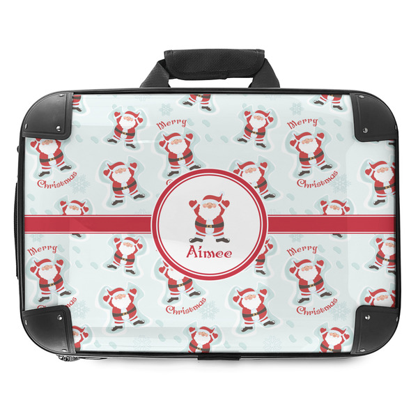 Custom Santa Clause Making Snow Angels Hard Shell Briefcase - 18" (Personalized)
