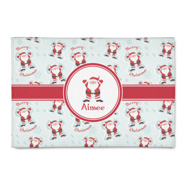 Custom Santa Clause Making Snow Angels 2' x 3' Indoor Area Rug (Personalized)