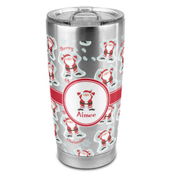 Santa Clause Making Snow Angels 20oz Stainless Steel Double Wall Tumbler - Full Print (Personalized)