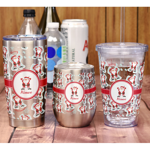 Santa Clause Making Snow Angels 20oz SS Tumbler - Full Print - In Context