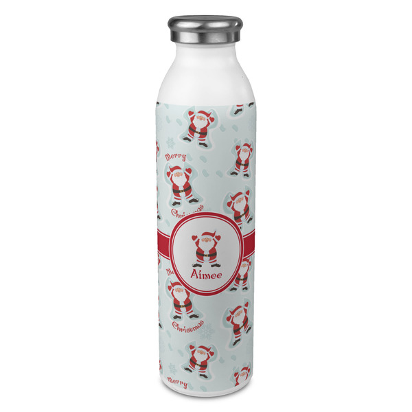 Custom Santa Clause Making Snow Angels 20oz Stainless Steel Water Bottle - Full Print (Personalized)